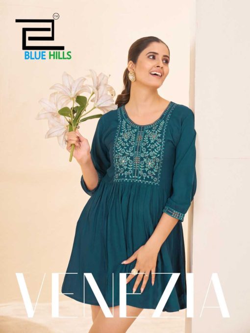 Blue Hills Venezia Rayon Kurti Catalog 4 Pcs - Image 6