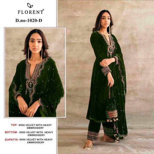 Florent DN 1020 A-D Velvet Collection Salwar Suit Catalog 4 Pcs - Image 5