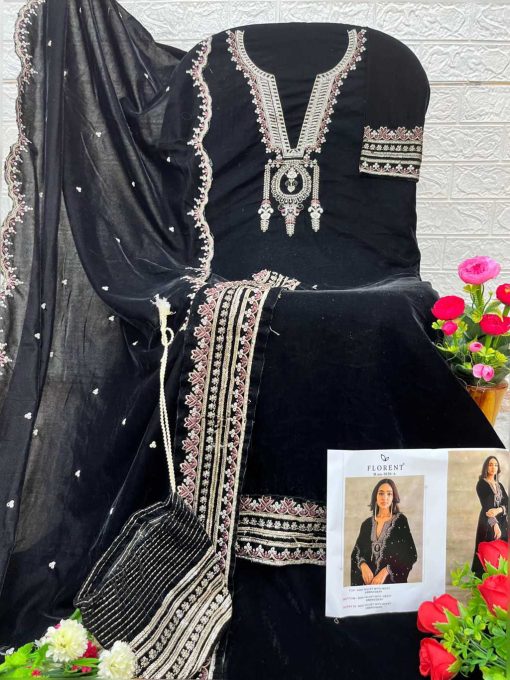 Florent DN 1020 A-D Velvet Collection Salwar Suit Catalog 4 Pcs - Image 8