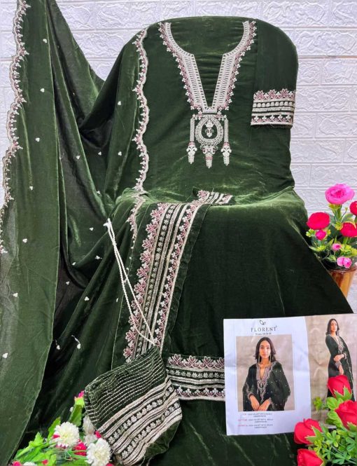 Florent DN 1020 A-D Velvet Collection Salwar Suit Catalog 4 Pcs - Image 9