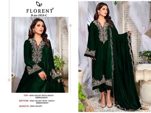 Florent DN 1024 A-D Velvet Collection Salwar Suit Catalog 4 Pcs - Image 3