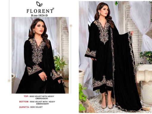 Florent DN 1024 A-D Velvet Collection Salwar Suit Catalog 4 Pcs - Image 4