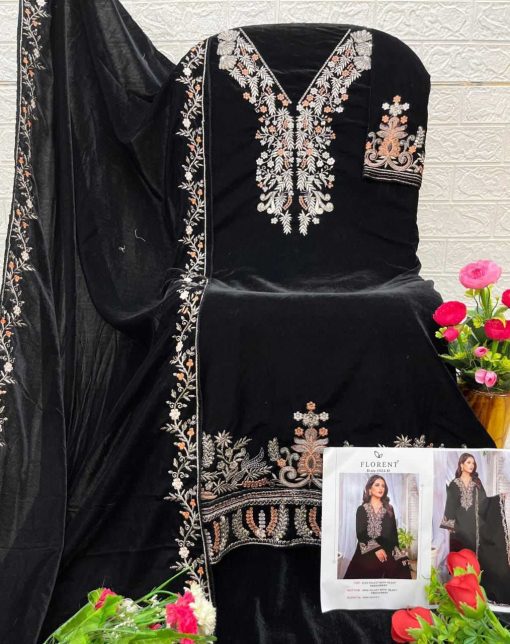 Florent DN 1024 A-D Velvet Collection Salwar Suit Catalog 4 Pcs - Image 6