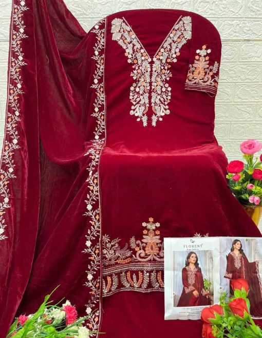 Florent DN 1024 A-D Velvet Collection Salwar Suit Catalog 4 Pcs - Image 7