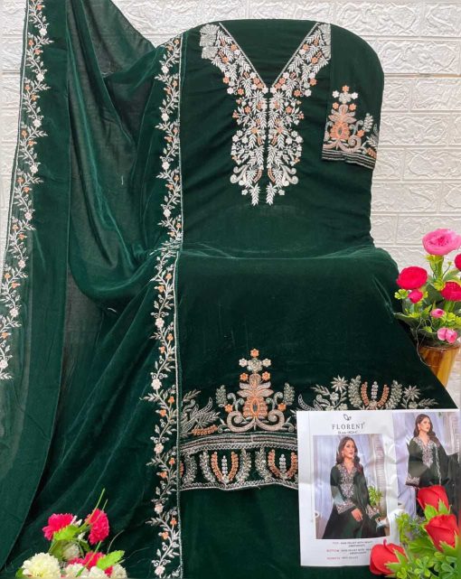 Florent DN 1024 A-D Velvet Collection Salwar Suit Catalog 4 Pcs - Image 8
