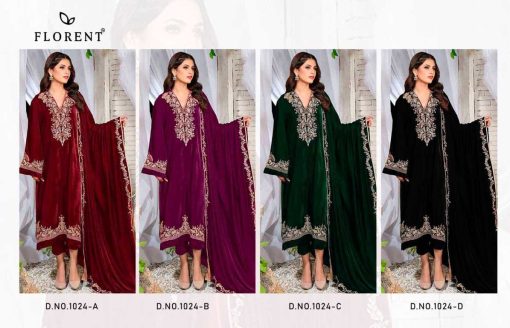 Florent DN 1024 A-D Velvet Collection Salwar Suit Catalog 4 Pcs - Image 10