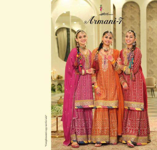 Jeba Armani Vol 7 Chinon Kurti with Dupatta Bottom Catalog 3 Pcs - Image 2