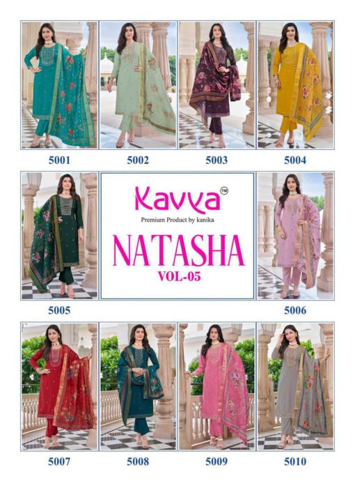 Kavya Natasha Vol 5 Silk Readymade Suit Catalog 10 Pcs - Image 14
