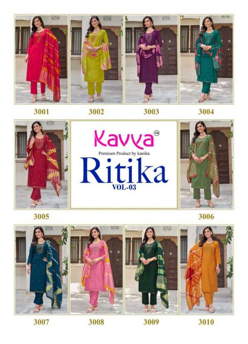 Kavya Ritika Vol 3 Viscose Readymade Suit Catalog 10 Pcs - Image 13
