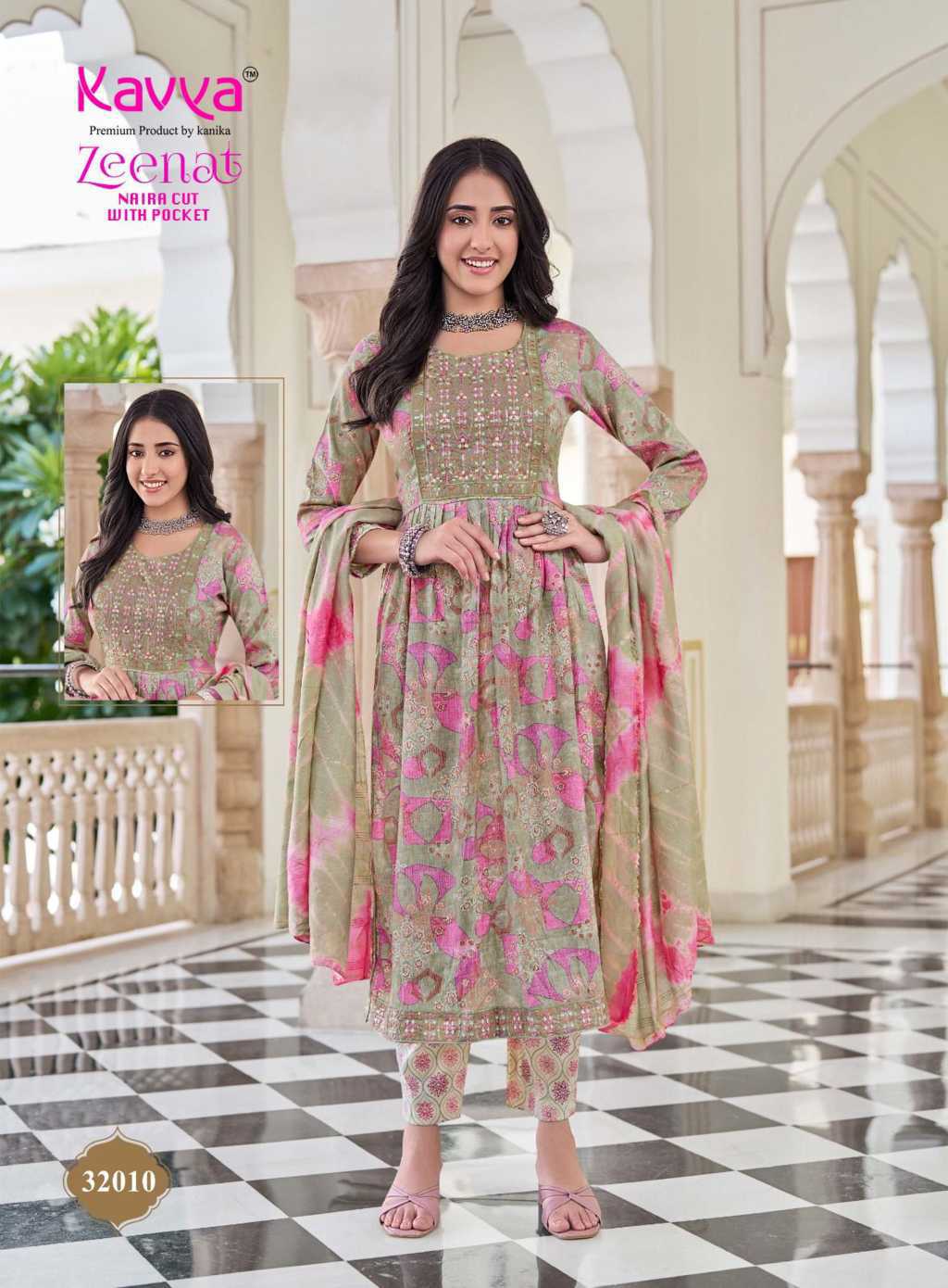 Kavya Zeenat Vol 32 Naira Cut Chanderi Readymade Suit Catalog 10 Pcs (11) Kavya Zeenat Vol 32 Naira Cut Chanderi Readymade Suit Catalog 10 Pcs - Image 12