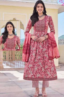 Kavya Zeenat Vol 32 Naira Cut Chanderi Readymade Suit Catalog 10 Pcs 247x371 - Surat Fabrics
