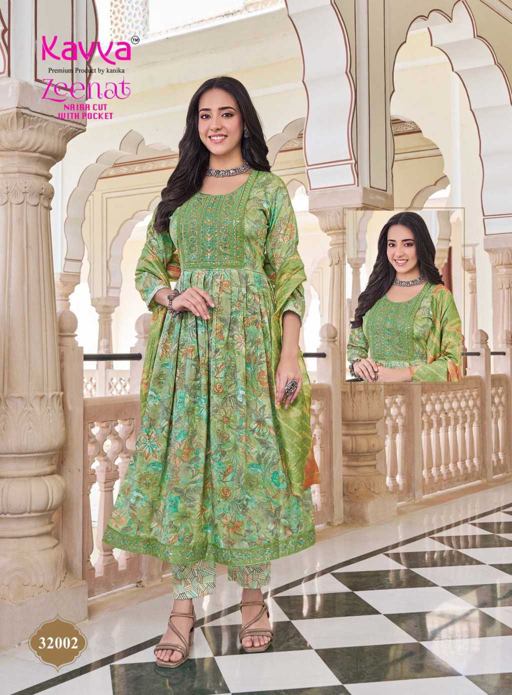 Kavya Zeenat Vol 32 Naira Cut Chanderi Readymade Suit Catalog 10 Pcs (3) Kavya Zeenat Vol 32 Naira Cut Chanderi Readymade Suit Catalog 10 Pcs - Image 4