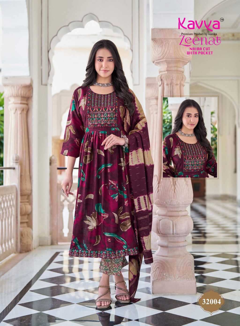 Kavya Zeenat Vol 32 Naira Cut Chanderi Readymade Suit Catalog 10 Pcs (5) Kavya Zeenat Vol 32 Naira Cut Chanderi Readymade Suit Catalog 10 Pcs - Image 6