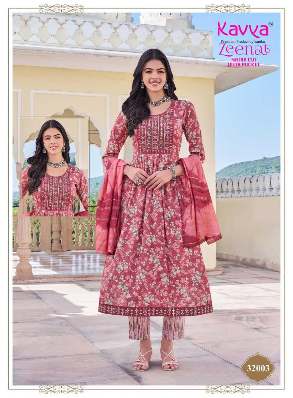 Kavya Zeenat Vol 32 Naira Cut Chanderi Readymade Suit Catalog 10 Pcs (6) Kavya Zeenat Vol 32 Naira Cut Chanderi Readymade Suit Catalog 10 Pcs - Image 7