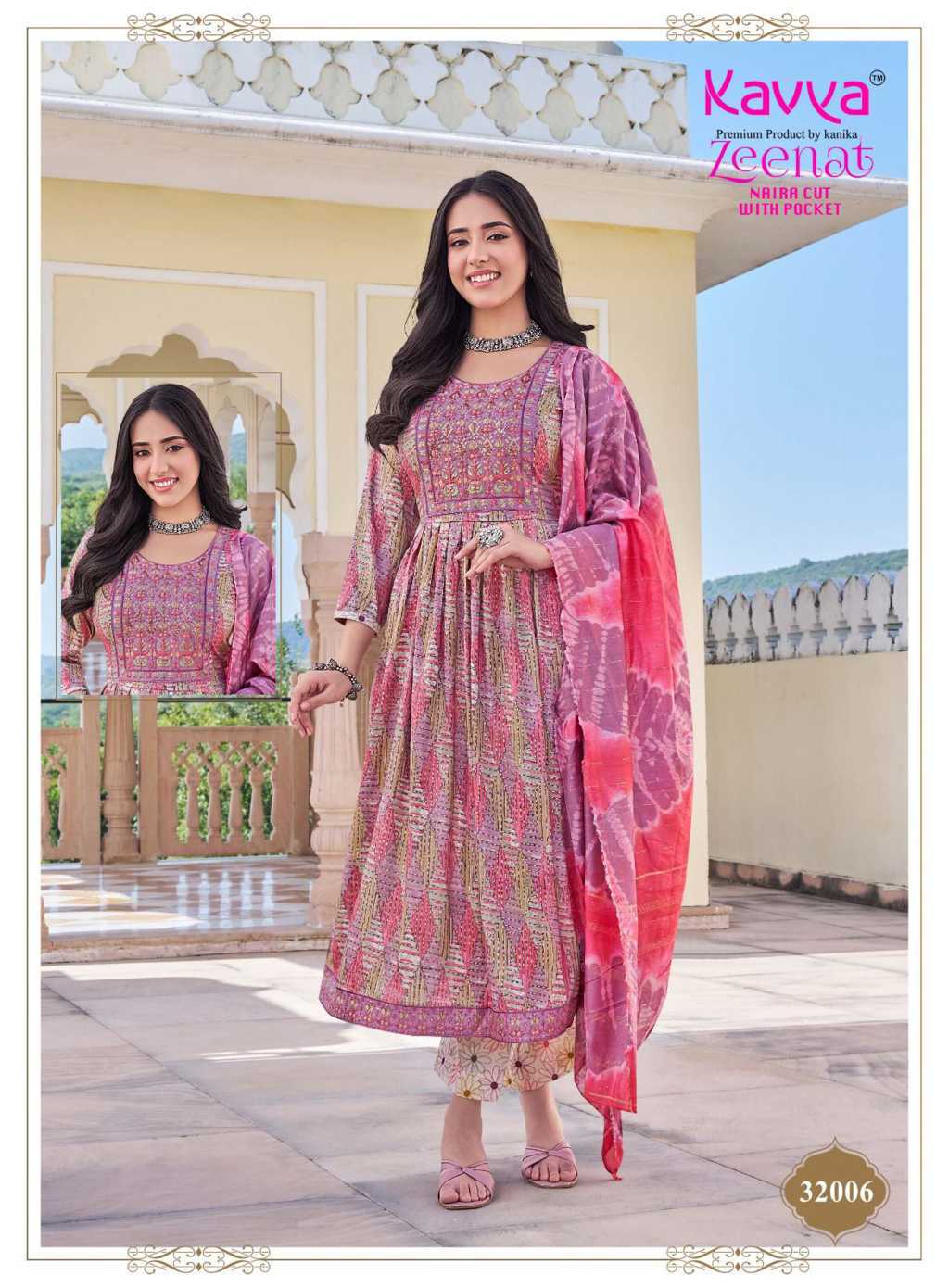 Kavya Zeenat Vol 32 Naira Cut Chanderi Readymade Suit Catalog 10 Pcs (7) Kavya Zeenat Vol 32 Naira Cut Chanderi Readymade Suit Catalog 10 Pcs - Image 8