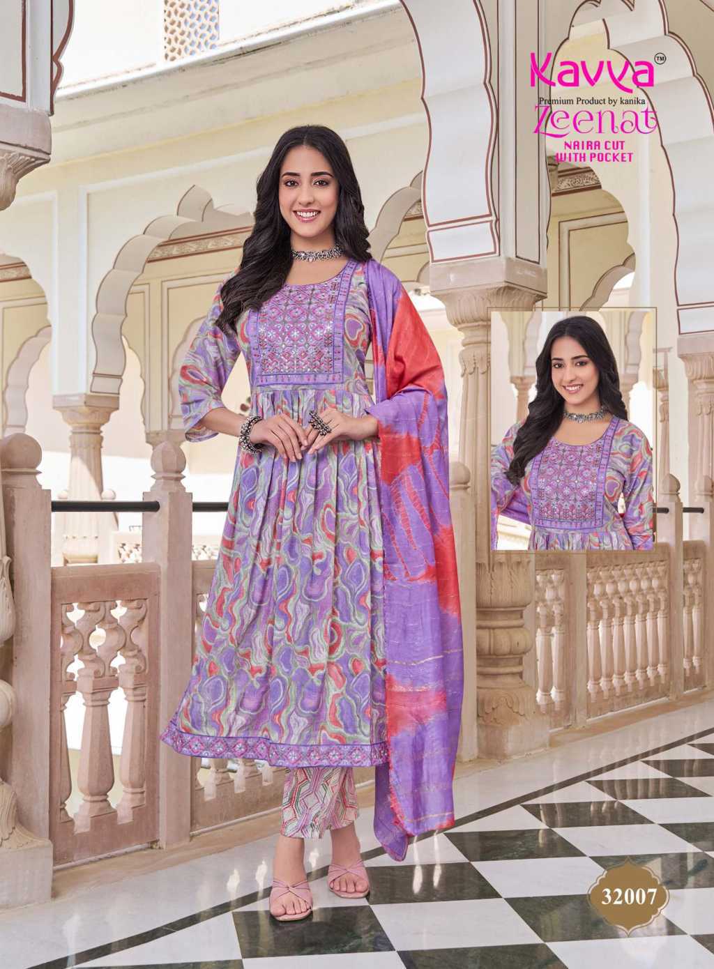 Kavya Zeenat Vol 32 Naira Cut Chanderi Readymade Suit Catalog 10 Pcs (8) Kavya Zeenat Vol 32 Naira Cut Chanderi Readymade Suit Catalog 10 Pcs - Image 9