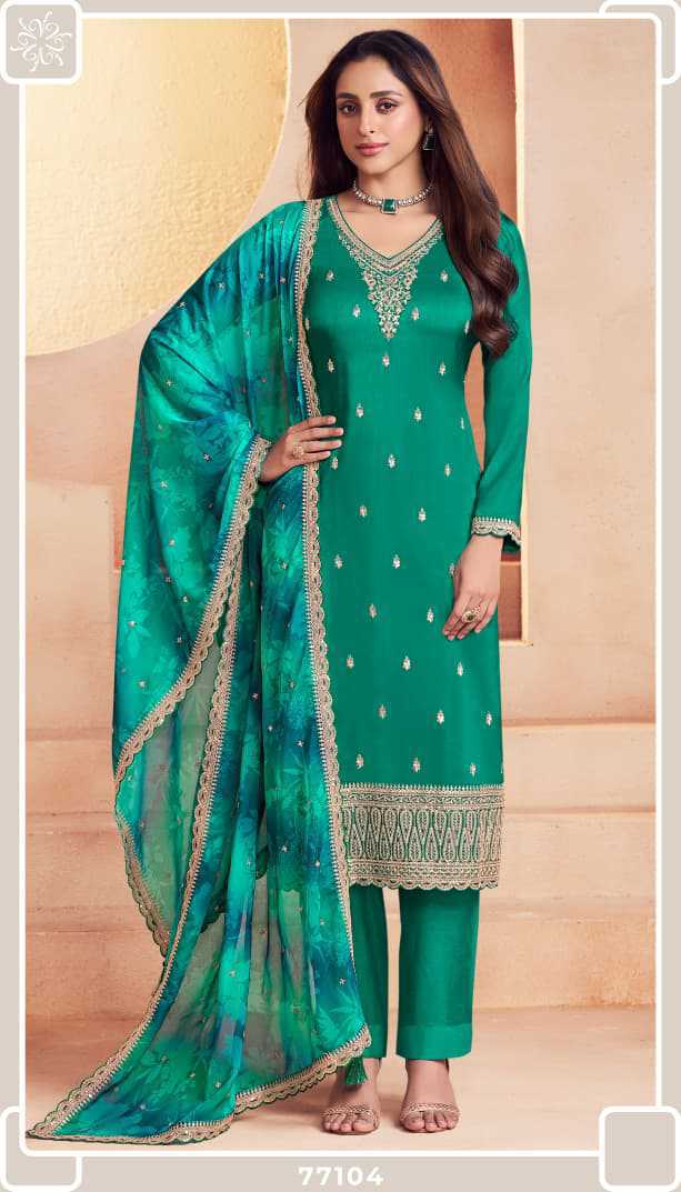 Kuleesh Falak by Vinay Silk Salwar Suit Catalog 4 Pcs (8) Kuleesh Falak by Vinay Silk Salwar Suit Catalog 4 Pcs - Image 9