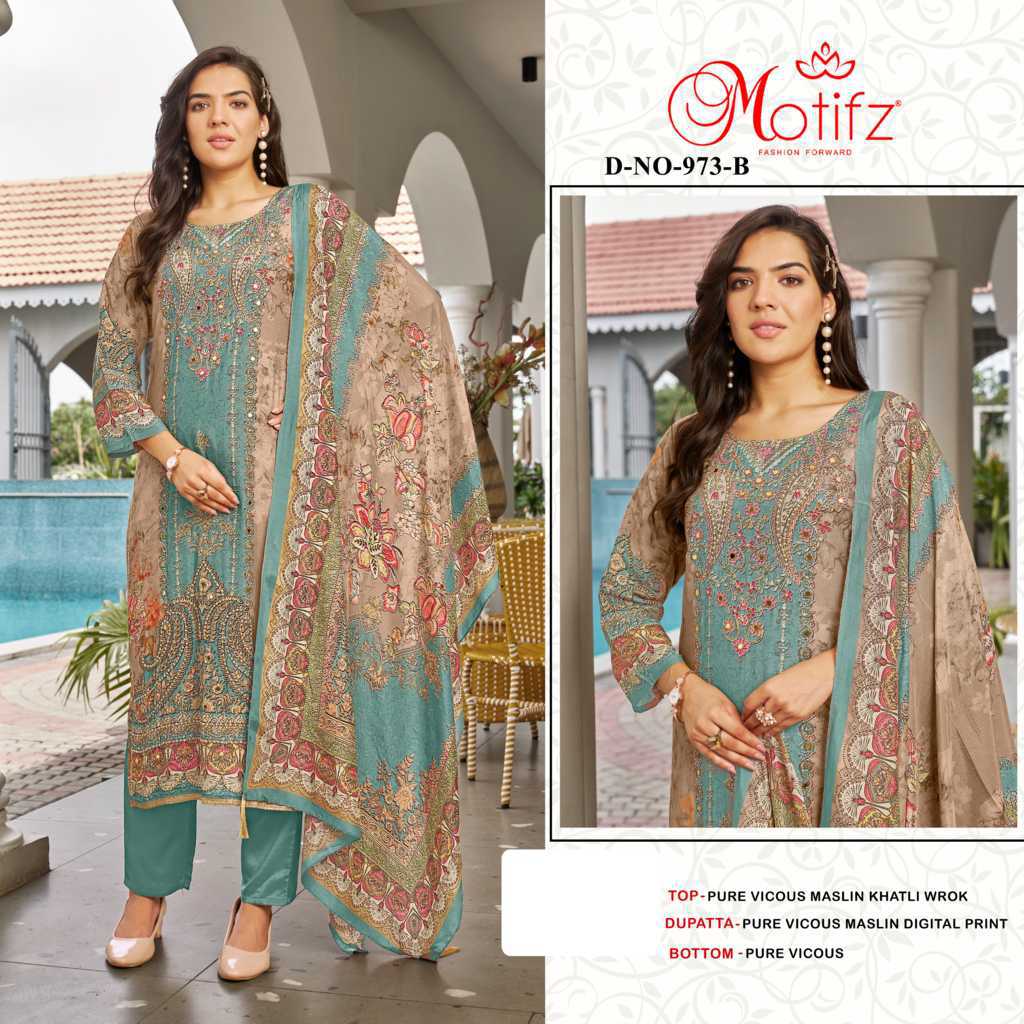 Motifz DN 973 A-D Viscose Salwar Suit Catalog 4 Pcs (1) Motifz DN 973 A-D Viscose Salwar Suit Catalog 4 Pcs - Image 2