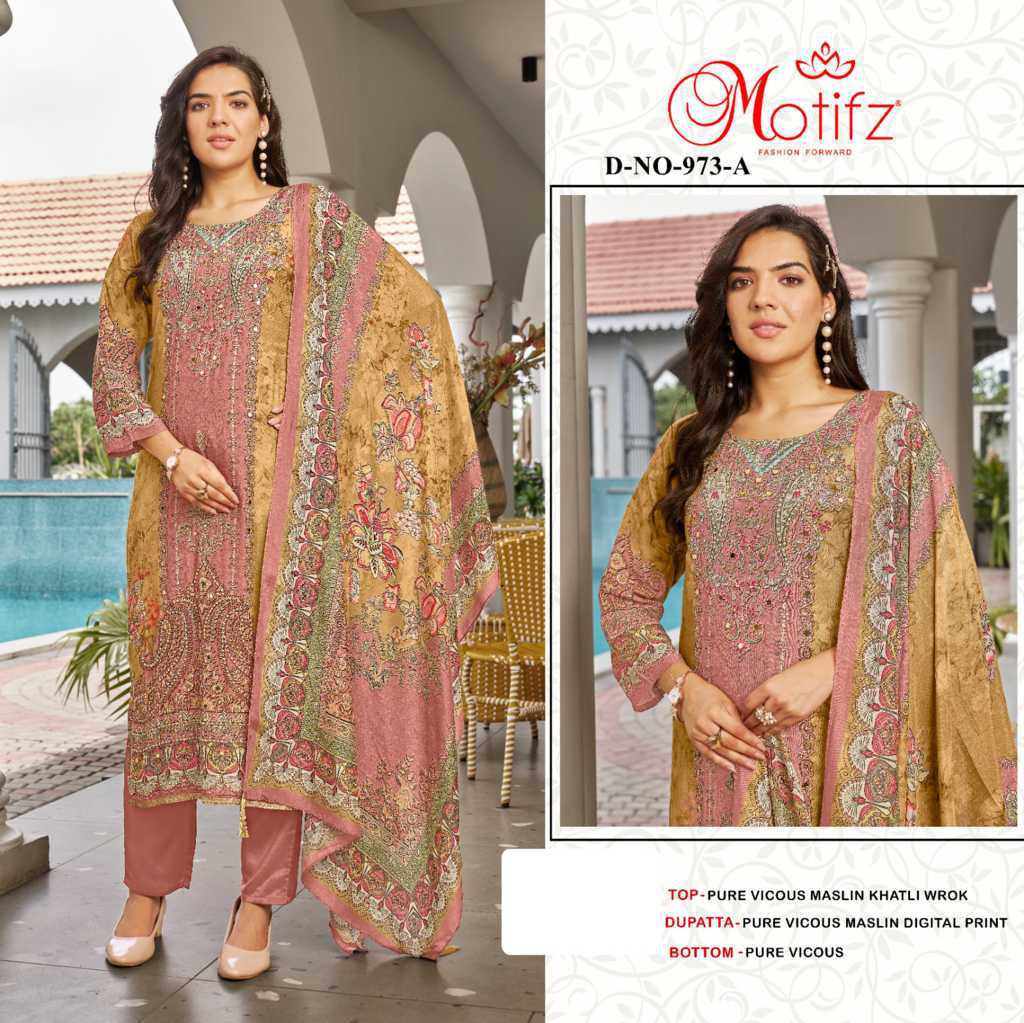 Motifz DN 973 A-D Viscose Salwar Suit Catalog 4 Pcs (4) Motifz DN 973 A-D Viscose Salwar Suit Catalog 4 Pcs - Image 5