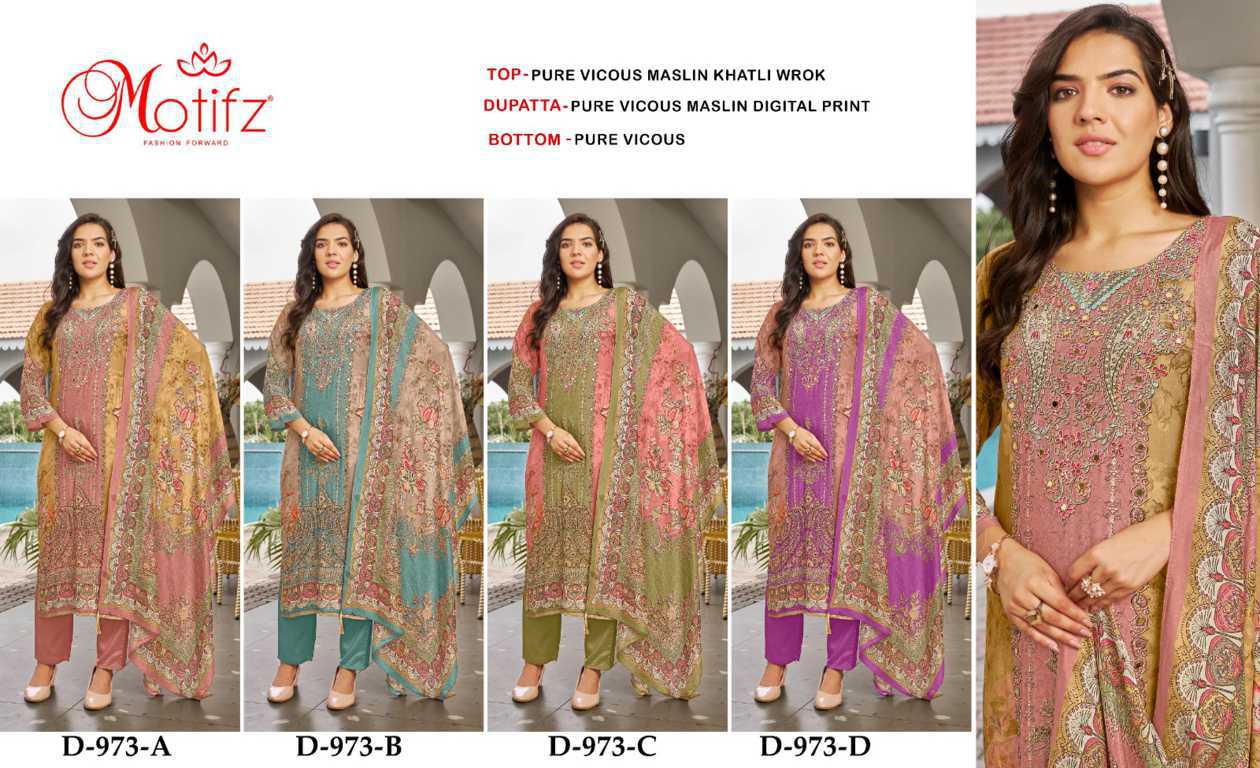 Motifz DN 973 A-D Viscose Salwar Suit Catalog 4 Pcs (5) Motifz DN 973 A-D Viscose Salwar Suit Catalog 4 Pcs - Image 6
