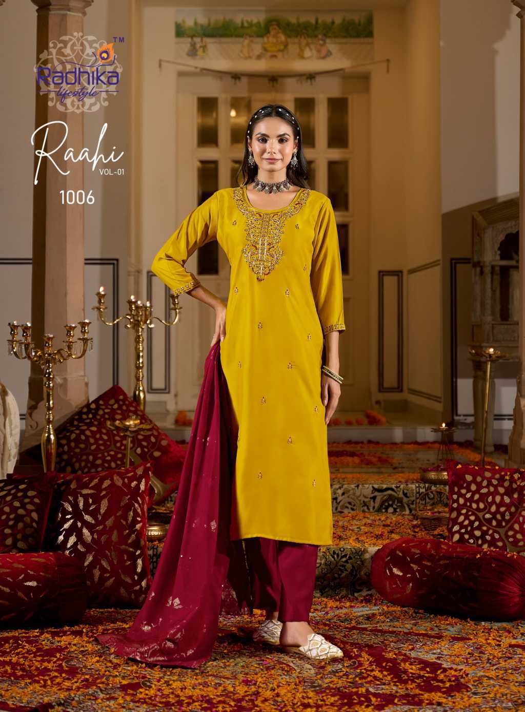 Radhika Raahi Vol 1 Kurti with Dupatta Bottom Silk Catalog 6 Pcs (8) Radhika Raahi Vol 1 Kurti with Dupatta Bottom Silk Catalog 6 Pcs - Image 9