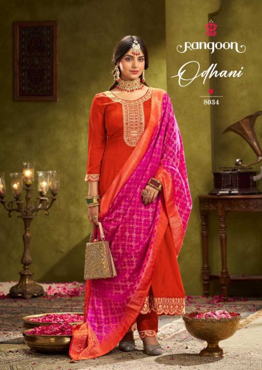 Rangoon Odhani by Kessi Chinon Readymade Salwar Suit Catalog 4 Pcs - Image 2
