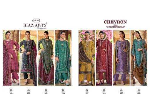 Riaz Arts Chevron Vol 2 by Mumtaz Arts Cotton Salwar Suit Catalog 8 Pcs - Image 13