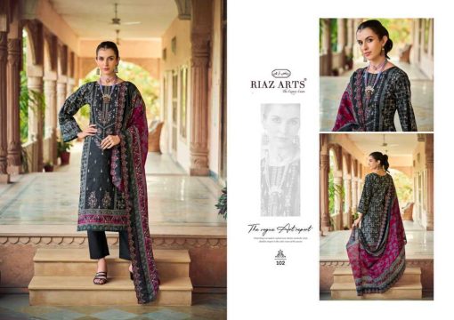 Riaz Arts Chevron Vol 2 by Mumtaz Arts Cotton Salwar Suit Catalog 8 Pcs - Image 5