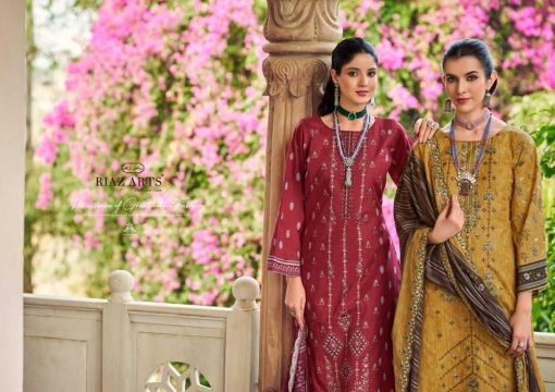 Riaz Arts Chevron Vol 2 by Mumtaz Arts Cotton Salwar Suit Catalog 8 Pcs - Image 9
