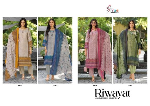 Shree Fabs Riwayat Lawn Embroidered Collection Cotton Salwar Suit Catalog 4 Pcs - Image 11