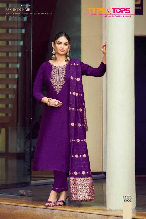 Tips and Top Maahi Vol 2 Silk Kurti with Dupatta Bottom Catalog 6 Pcs - Image 7