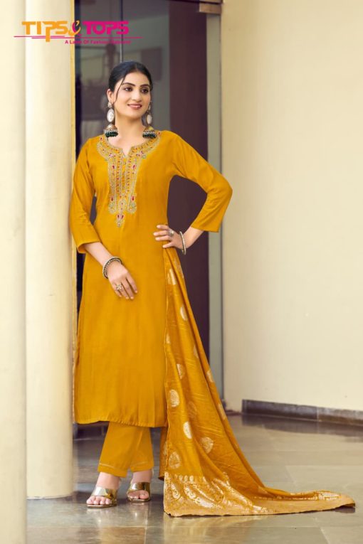 Tips and Top Maahi Vol 2 Silk Kurti with Dupatta Bottom Catalog 6 Pcs - Image 6