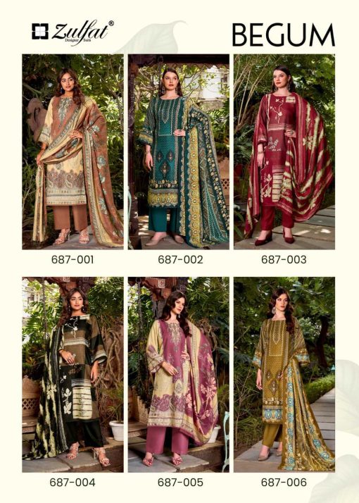 Zulfat Begum by Belliza Pashmina Salwar Suit Catalog 6 Pcs - Image 13