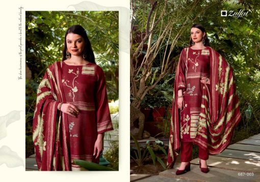 Zulfat Begum by Belliza Pashmina Salwar Suit Catalog 6 Pcs - Image 7
