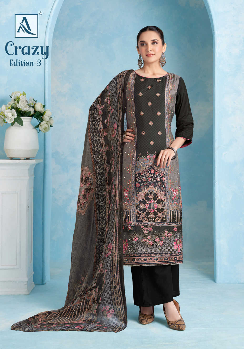 Alok Crazy Vol 3 Viscose Salwar Suit Catalog 6 Pcs (6) Alok Crazy Vol 3 Viscose Salwar Suit Catalog 6 Pcs - Image 7