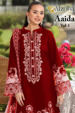 Alzohaib Aaida Vol 1 Chiffon Cotton Salwar Suit Catalog 4 Pcs 247x371 - Surat Fabrics
