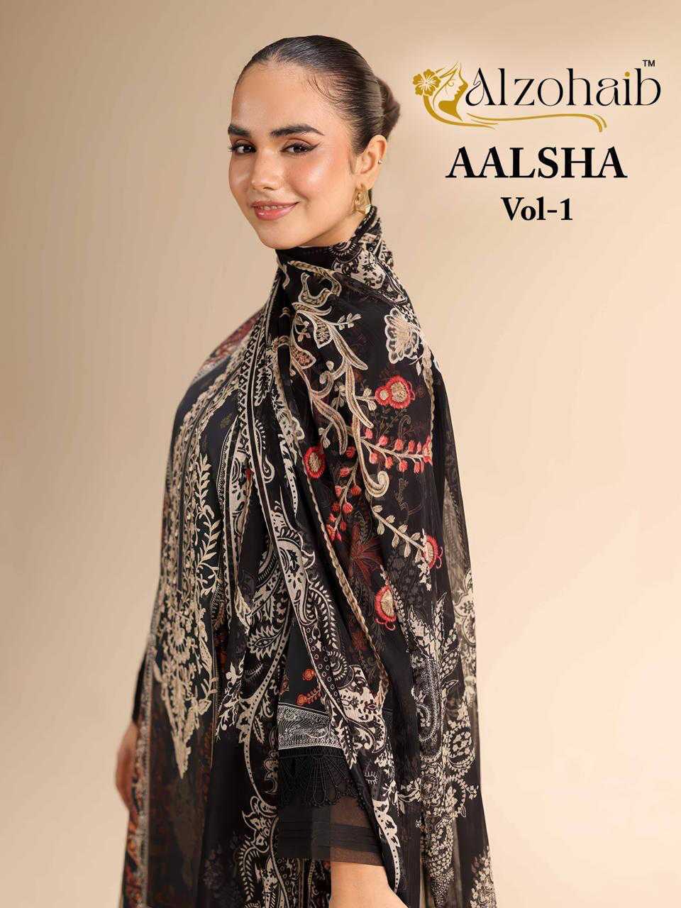 Alzohaib Aalsha Vol 1 Chiffon Cotton Salwar Suit Catalog 4 Pcs (1) Alzohaib Aalsha Vol 1 Chiffon Cotton Salwar Suit Catalog 4 Pcs - Image 2