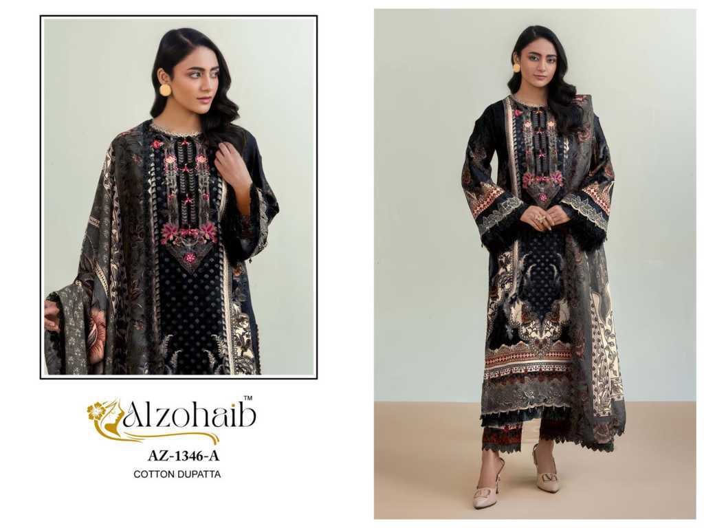 Alzohaib Aalsha Vol 1 Chiffon Cotton Salwar Suit Catalog 4 Pcs (2) Alzohaib Aalsha Vol 1 Chiffon Cotton Salwar Suit Catalog 4 Pcs - Image 3