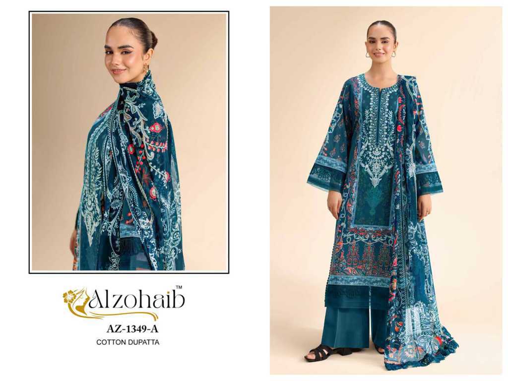 Alzohaib Aalsha Vol 1 Chiffon Cotton Salwar Suit Catalog 4 Pcs (4) Alzohaib Aalsha Vol 1 Chiffon Cotton Salwar Suit Catalog 4 Pcs - Image 5