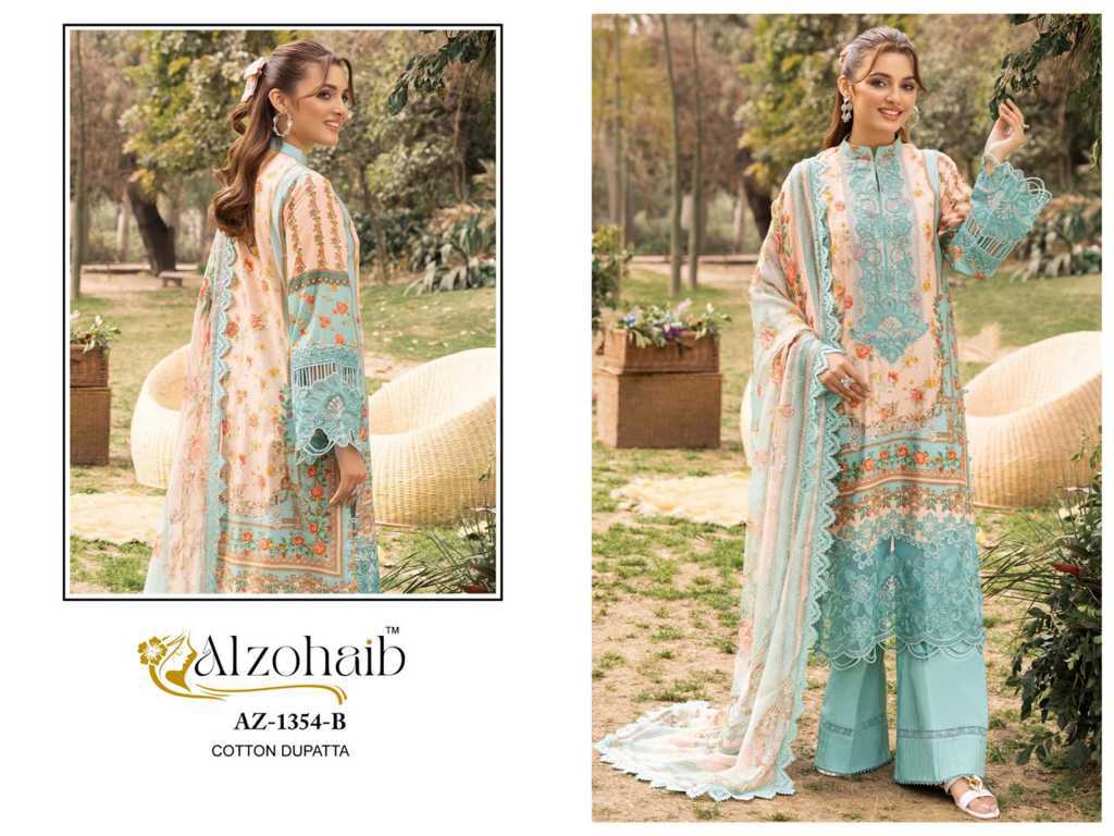 Alzohaib Rifa Vol 1 Chiffon Cotton Salwar Suit Catalog 4 Pcs (5) Alzohaib Rifa Vol 1 Chiffon Cotton Salwar Suit Catalog 4 Pcs - Image 6