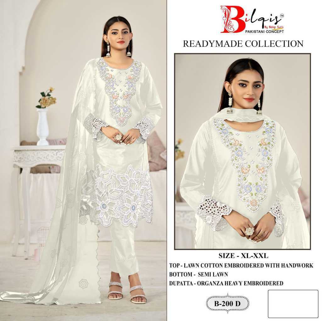 Bilqis B 200 A-D Cotton Readymade Salwar Suit Catalog 4 Pcs (1) Bilqis B 200 A-D Cotton Readymade Salwar Suit Catalog 4 Pcs - Image 2
