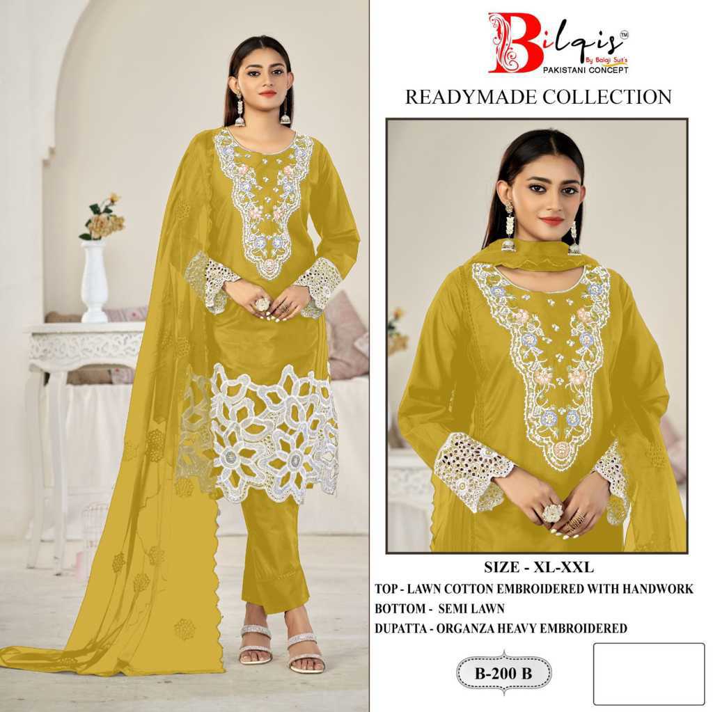 Bilqis B 200 A-D Cotton Readymade Salwar Suit Catalog 4 Pcs (3) Bilqis B 200 A-D Cotton Readymade Salwar Suit Catalog 4 Pcs - Image 4