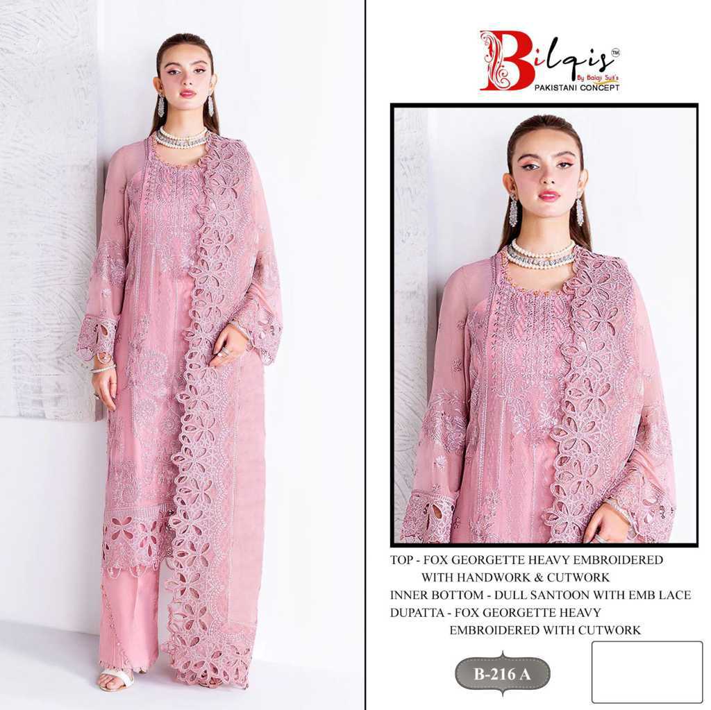Bilqis B 216 A-D Georgette Salwar Suit Catalog 4 Pcs (1) Bilqis B 216 A-D Georgette Salwar Suit Catalog 4 Pcs - Image 2