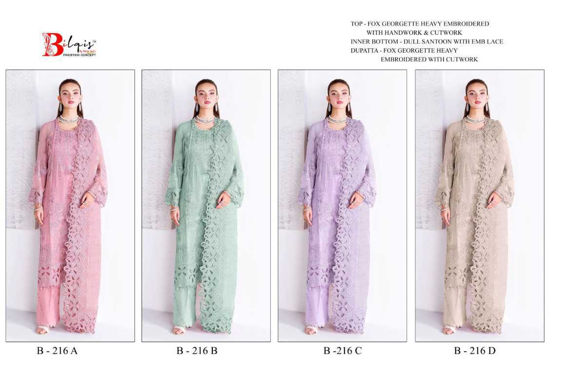 Bilqis B 216 A-D Georgette Salwar Suit Catalog 4 Pcs (10) Bilqis B 216 A-D Georgette Salwar Suit Catalog 4 Pcs - Image 11