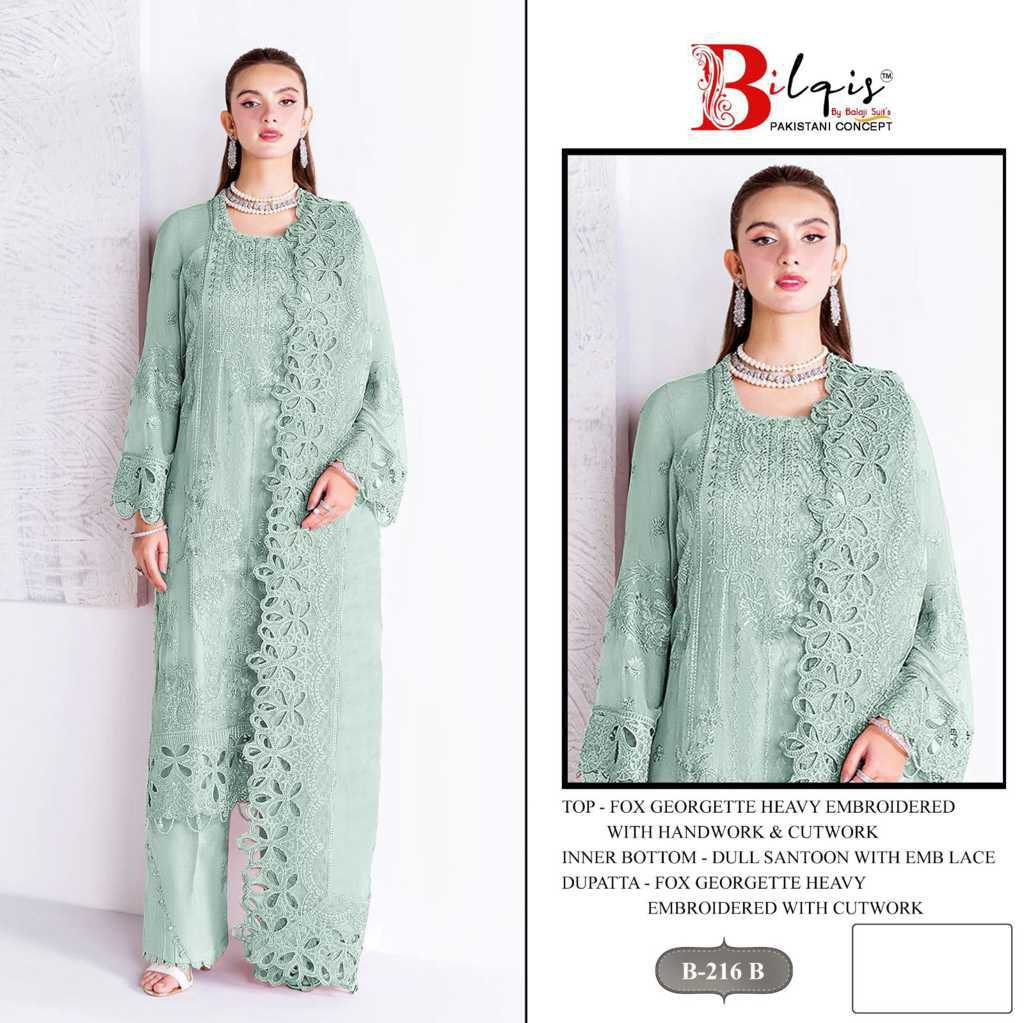 Bilqis B 216 A-D Georgette Salwar Suit Catalog 4 Pcs (3) Bilqis B 216 A-D Georgette Salwar Suit Catalog 4 Pcs - Image 4