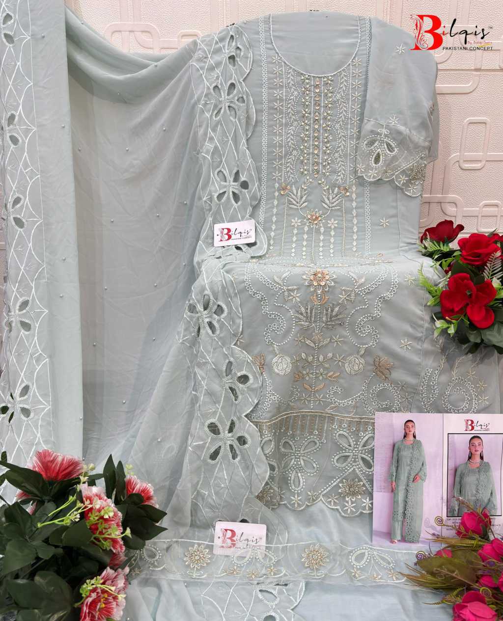 Bilqis B 216 A-D Georgette Salwar Suit Catalog 4 Pcs (4) Bilqis B 216 A-D Georgette Salwar Suit Catalog 4 Pcs - Image 5