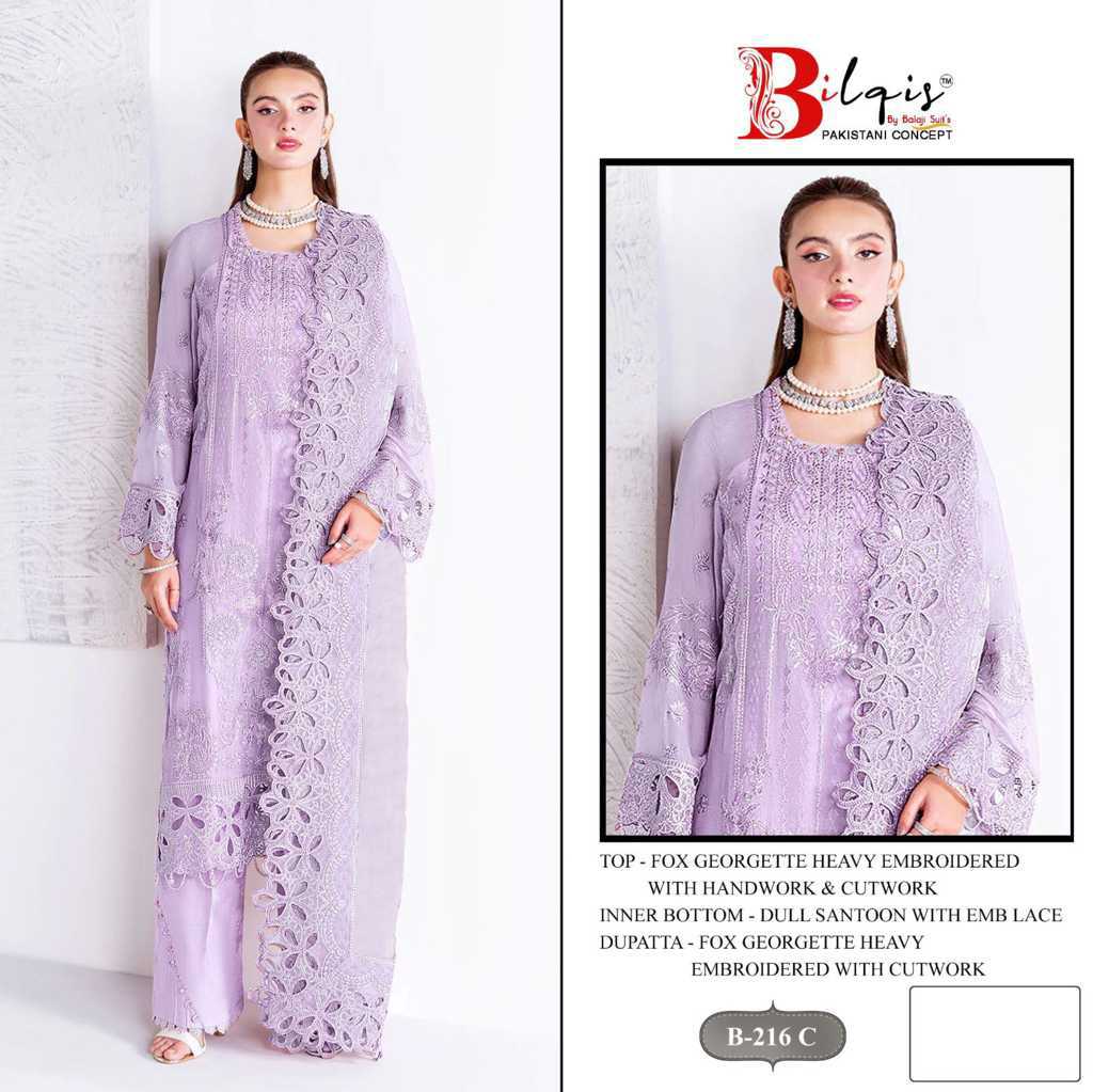 Bilqis B 216 A-D Georgette Salwar Suit Catalog 4 Pcs (5) Bilqis B 216 A-D Georgette Salwar Suit Catalog 4 Pcs - Image 6
