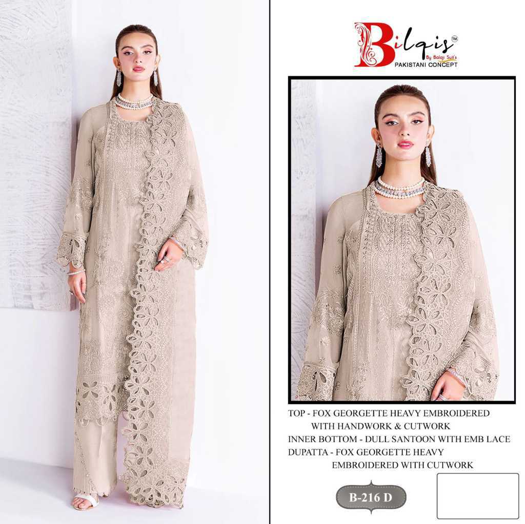 Bilqis B 216 A-D Georgette Salwar Suit Catalog 4 Pcs (7) Bilqis B 216 A-D Georgette Salwar Suit Catalog 4 Pcs - Image 8