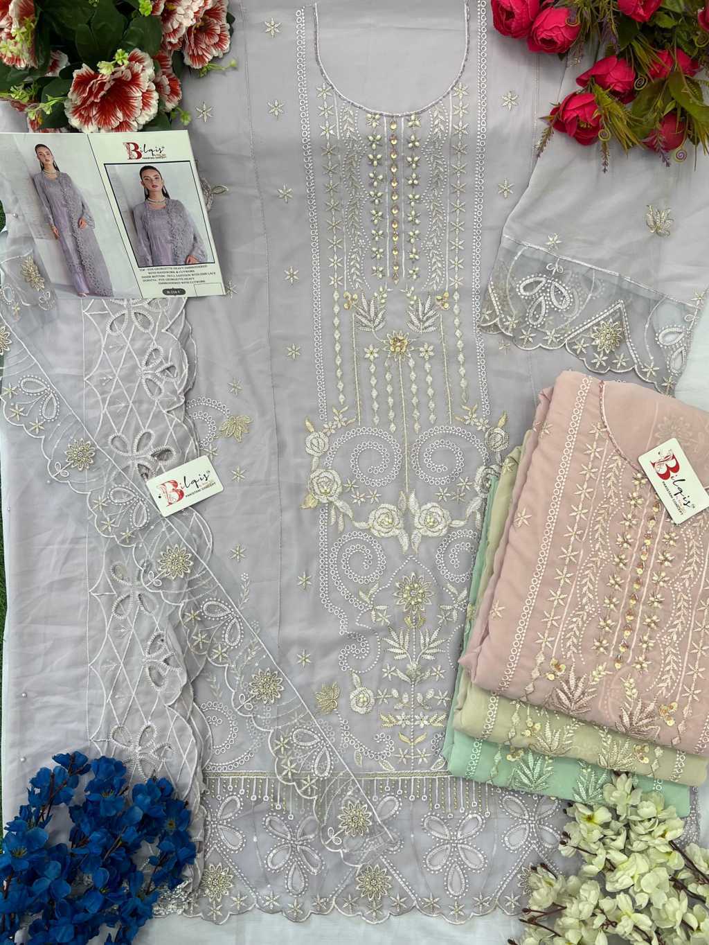 Bilqis B 216 A-D Georgette Salwar Suit Catalog 4 Pcs (8) Bilqis B 216 A-D Georgette Salwar Suit Catalog 4 Pcs - Image 9