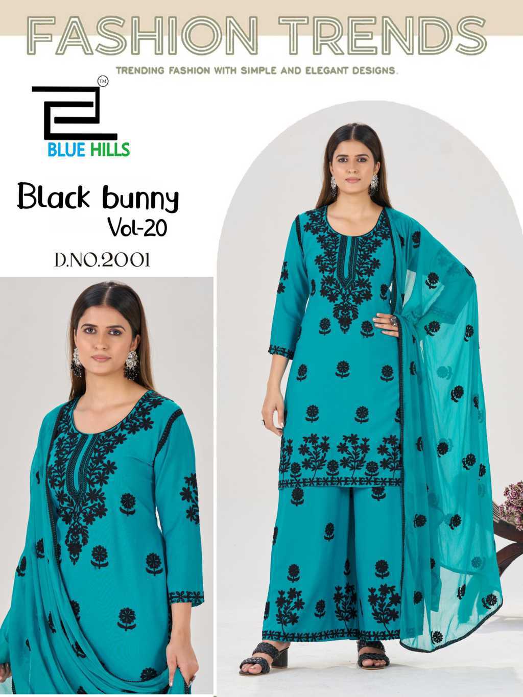 Blue Hills Black Bunny Vol 20 Kurti with Dupatta Bottom Rayon Catalog 4 Pcs (3) Blue Hills Black Bunny Vol 20 Kurti with Dupatta Bottom Rayon Catalog 4 Pcs - Image 4